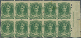 Neuschottland: 1860, QV 8½c. Green (shades) On Yellowish Paper In An Investment Lot With About 1.000 - Lettres & Documents