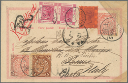 China: 1899/1933, Covers (2), Ppc (2) Inc. Combination R-card Shanghai To Italy 1900, And On Piece W - 1912-1949 República