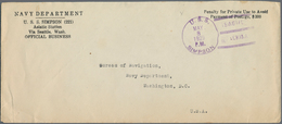China - Fremde Postanstalten / Foreign Offices: 1936/48, US Navy P.o. In Tsingtau Entires (13): Simp - Other & Unclassified