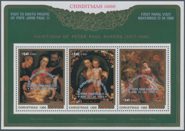 Cook-Inseln: 1986, Christmas Miniature Sheet With Three Different Rubens Paintings With Silver Overp - Cook