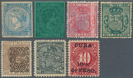 Cuba - Spanische Kolonie: 1828/1914, Group Of Four Letters (thereof Two Stampless) And Seven Stamps - Kuba (1874-1898)