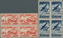 Fezzan: 1948, Airmail Set Of Two 100fr. Red ‚airport‘ And 200fr. Blue ‚airplane Over Fezzan‘ In A Lo - Covers & Documents