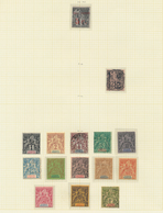 Französisch-Kongo: 1891/1900, Pretty Collection On Album Pages, From 1891 Red Overprint 5c. On 1c. D - Ungebraucht