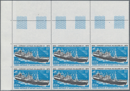 Französische Gebiete In Der Antarktis: 1973, Ship 'MS Gallieni' 100fr. In A Lot With 40 Stamps Mostl - Brieven En Documenten
