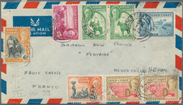 Goldküste: 1951-55 Eight Airmail Covers To France With Attractive KGVI. And QEII. Frankings, Sent Fr - Goudkust (...-1957)