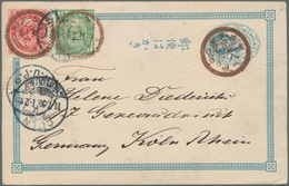 Japan - Ganzsachen: 1874/1937, Stock Of Stationery (used 31, Mint 3 - These With Pictorial Imprints - Postcards