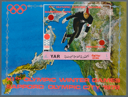 Jemen: 1970, Winter Olympics 1972 Sapporo Perf. Miniature Sheet 4b. 'ski Jumping' And Imperf. Miniat - Yémen
