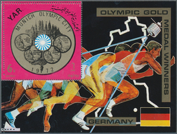 Jemen: 1970, Olympic Gold Medallists From GERMANY Perf. Miniature Sheet 6b. 'Summer Olympic Medals' - Yémen