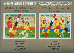 Jemen: 1982, Football World Championship Spain Complete Set Of Six In Three Different Imperforate Sp - Yémen