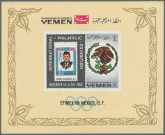 Jemen - Königreich: 1968, International Stamp Exhibition EFIMEX '68 In Mexico 1968 Two Different Imp - Yémen