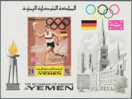 Jemen - Königreich: 1969, Summer Olympics Munich 1972 Imperf. PRESENTATION Miniature Sheet 24b. 'Tor - Yémen