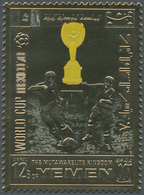 Jemen - Königreich: 1970, Winners Of The Football World Championship Mexico With YELLOW Opt. Perfora - Yemen
