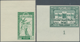 Jordanien: 1946/1947, U/m Assortment Of Imperforate Issues: 1946 Independence (Michel Nos. 193/201) - Jordanië