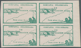 Kolumbien - Ausgaben Der Compania Colombiana De Navegacion Aérea: 1920, Monocoloured Issue In New Ty - Colombia