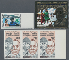 Komoren: 1966/1998 (ca.), Accumulation In Folder With Stamps And Miniature Sheets Incl. Many IMPERFO - Comoros