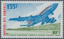 Komoren: 1975, 1st Direct Flight ‚Moroni-Hahaya-Paris‘ 135fr. (starting Airplane) In A Lot With Abou - Comoren (1975-...)