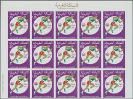 Marokko: 1973/1977, U/m Accumulation Of Apprx. 740 IMPERFORATE Stamps, All Of Them Within Units Incl - Cartas & Documentos