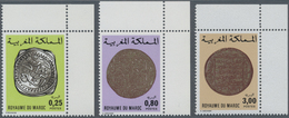 Marokko: 1980, Old Morrocan Coins Complete Set Of Three In A Lot With 200 Sets Mostly In Complete Fo - Lettres & Documents