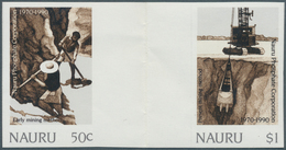 Nauru: 1990/94, Special Lot Containing Imperforated Stamps Only: Scott #380/83 "Flowers" With 28 Sta - Nauru