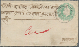 Nepal: 1880's-1980's, Group Of Ten Covers And Postal Stationery Items Including Three "Horse" P/s Ca - Nepal