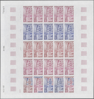 Neukaledonien: 1974. Lot Of 5 Color Proof Sheets Of 25 For The Complete Issue "200th Anniversary Of - Ungebraucht