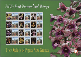 Papua Neuguinea: 2007. Lot With 500 Sheets ORCHIDS 1.00k With Personalised Ornamental Label LELE POU - Papua-Neuguinea