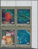 Penrhyn: 1983, Commonwealth Day Complete Set Of Four (maps Of Oceania And Penrhyn, Red Coral And Ele - Penrhyn