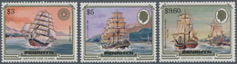 Penrhyn: 1984, Ship Definitives The Three Key Values $3 ’Mermerus‘, $5 ‚Cutty Sark‘ And $9.60 ‚Resol - Penrhyn