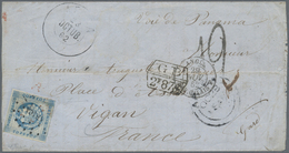 Peru: 1860, 8 Folded Letters With 11 Stamps (3 Pairs), Mostly To Lima, One To France With London And - Peru