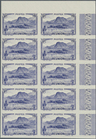 Reunion: 1933, Definitives "Views", 40c. Ultramarine "Piton D'Anchain", Lot Of 63 IMPERFORATE Stamps - Ongebruikt