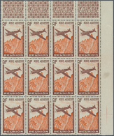 Reunion: 1938, Airmails, 6.65fr. Brown/orange Showing Variety "Missing Value", 102 Stamps Within Uni - Neufs