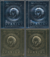 Schardscha / Sharjah: 1970, 200th Birthday Of Ludwig Van BEETHOVEN Gold And Silver Foil Stamps Inves - Sharjah