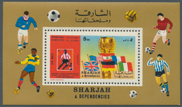 Schardscha / Sharjah: 1970, Football World Championships Large Lot With 395 Miniature Sheets With Di - Sharjah