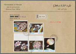 Schardscha / Sharjah: 1972, SPACE, Group Of 19 Covers Addressed To USA, Bearing Atractive Thematic F - Schardscha