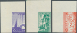 Syrien: 1955/1958, Group Of 14 Imperforate Stamps: 1955 Alep Citadel Pairs, 1957 4th Damas Fair, 195 - Syrië