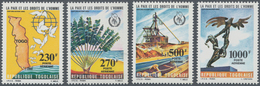 Togo: 1985, Peace And Human Rights Complete Set Of Four (dove Of Peace, Palm Tree, Mining And Sculpt - Other & Unclassified