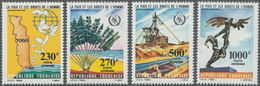 Togo: 1985, Peace And Human Rights Complete Set Of Four (dove Of Peace, Palm Tree, Mining And Sculpt - Autres & Non Classés