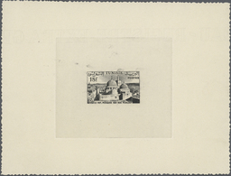 Tunesien: 1953/1957, Collection Of 14 Epreuve D'artiste (mainly 1954 Definitives "Tourism") And Two - Briefe U. Dokumente