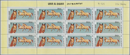 Umm Al Qaiwain: 1969, Horses, Airmail Stamps 1.50r., 2.50r., 4r. And 5r., 320 Copies Each Within (fo - Umm Al-Qaiwain