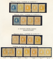 Venezuela: 1880/1896, Specialised Collection/assortment Of The REPRINTS/FORGERIES Of The 1880 "Boliv - Venezuela