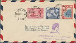 Flugpost Übersee: 1929/1941, British Colonies, Group Of 13 Airmail Covers/cards, E.g. Two Covers "LA - Autres & Non Classés