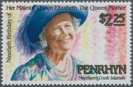 Thematik: Königtum, Adel / Royalty, Nobility: 1990, PENRHYN: 90th Birthday Of Queen Mum $2.25 In A L - Familias Reales