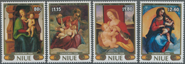 Thematik: Malerei, Maler / Painting, Painters: 1986, NIUE: Christmas Complete Set Of Four With Diffe - Otros & Sin Clasificación