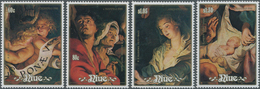 Thematik: Malerei, Maler / Painting, Painters: 1988, NIUE: Christmas Complete Set Of Four With Diffe - Autres & Non Classés