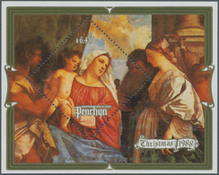 Thematik: Malerei, Maler / Painting, Painters: 1988, PENRHYN: Christmas Miniature Sheet With Paintin - Autres & Non Classés