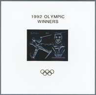 Thematik: Olympische Spiele / Olympic Games: 1992, Guyana. Lot Containing 20 GOLD Stamp Souvenir She - Otros & Sin Clasificación