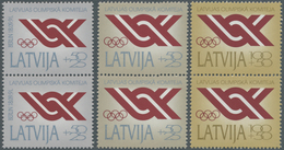 Thematik: Olympische Spiele / Olympic Games: 1992, LATVIA: National OLYMPIC Committee Set Of Three I - Otros & Sin Clasificación