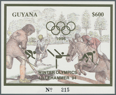Thematik: Olympische Spiele / Olympic Games: 1993, Guyana. Set Of 100 GOLD Souvenir Sheets And 100 S - Otros & Sin Clasificación