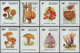 Thematik: Pilze / Mushrooms: 1979, ZAIRE: Mushrooms Complete Set Of Eight IMPERFORATE Values In A Lo - Hongos