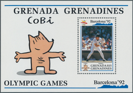 Thematik: Sport-Baseball / Sport-baseball: 1992, GRENADA/Grenadines: Summer Olympics Barcelona Minia - Béisbol